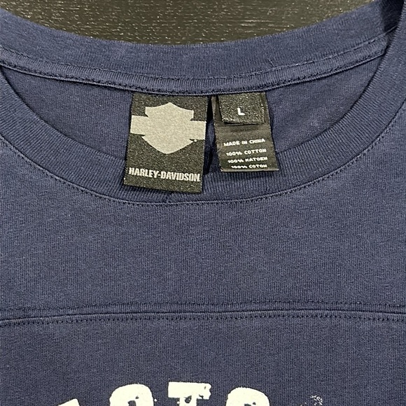 Harley-Davidson Men's Distressed Skull Varsity Style Long Sleeve Tee Shirt - L - Picture 7 of 7